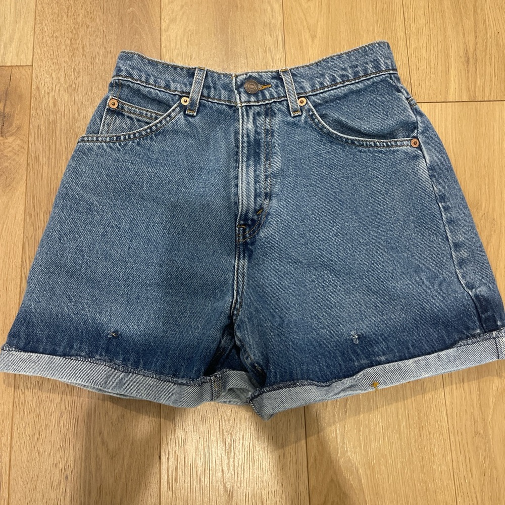 Orange Tab Levi’s High Waist Blue Denim Shorts